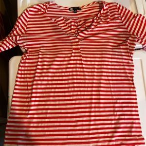 Red and white striped long sleeve shirt